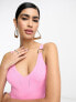 Фото #1 товара River Island ring detail ribbed knit vest in bright pink