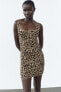 Фото #3 товара Трикотажное платье stretch с анималистическим принтом ZARA