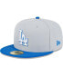 ფოტო #2 პროდუქტის Men's Gray, Blue Los Angeles Dodgers Dolphin 59FIFTY Fitted Hat