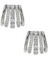 Фото #1 товара Cubic Zirconia Multi-Row J-Hoop Earrings, Created for Macy's