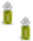 ფოტო #3 პროდუქტის Peridot (1-3/8 ct. t.w.) and Diamond (1/8 ct. t.w.) Stud Earrings in 14K Yellow Gold or 14K White Gold