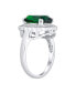 Fashion Rectangle Large Solitaire AAA CZ Pave Simulated Green Emerald Cut Art Deco Style 10CT Cocktail Statement Ring For Women