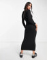 Daisy Street scoop neck maxi dress in black pointelle