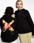 COLLUSION Unisex hoodie with flame logo print Черный, XS - фото #4