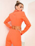 Фото #2 товара ASOS LUXE tie front crop suit jacket in orange