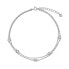 Фото #1 товара Double Cubic Zirconia Silver Anklet AJNH0001