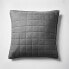 Фото #1 товара Euro Heavyweight Linen Blend Quilt Pillow Sham Dark Gray - Casaluna