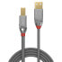 Lindy 3m USB 2.0 Type A to B Cable - Cromo Line - 3 m - USB A - USB B - USB 2.0 - 480 Mbit/s - Grey