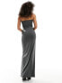 4th & Reckless ruched bandeau maxi dress in grey