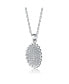 Фото #3 товара Sterling Silver Cubic Zirconia Oval Shaped Pendant