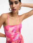 Фото #6 товара Vila cami midaxi dress in pink abstract print