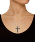 Фото #2 товара Macy's onyx Cross 18" Pendant Necklace in Sterling Silver (Also in Turquoise)