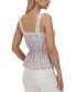 ფოტო #2 პროდუქტის Women's Lace-Trim Striped Peplum Top