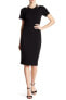 Фото #2 товара Nicole Miller 156843 Women's Riley Ribbed Cutout Shoulder Dress Black Sz. Large