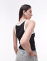 Фото #3 товара Topshop contrast racer vest in black