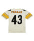 Men's Troy Polamalu Cream Pittsburgh Steelers Chainstitch Legacy Jersey