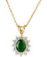 ფოტო #1 პროდუქტის Emerald (1-1/10 ct. t.w.) and Diamond (5/8 ct. t.w.) Pendant Necklace in 14k Gold