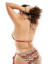 Фото #5 товара South Beach Curve embroidered triangle bikini top in rust