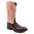 Ferrini Kai Embroidery Square Toe Cowboy Womens Brown, Pink Casual Boots 92593