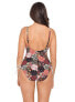 Фото #3 товара Skinny Dippers 300747 Jellyroll Rosalina Neckline One Piece Swimsuit Size Small