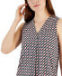 Women's Printed Sleeveless V-Neck Shell Top