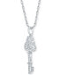 Macy's diamond Key 18" Pendant Necklace (1/6 ct. t.w.) in Sterling Silver