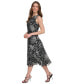 ფოტო #3 პროდუქტის Women's Ruched Jacquard Clip Midi Dress