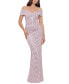 Фото #1 товара Petite Sweetheart-Neck Sequin Gown