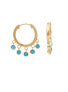 Фото #1 товара Turquoise Crystal Dangle Hoop Earrings