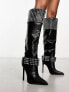 Фото #4 товара Azalea Wang Marlena cuff knee boot in black