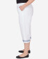 ფოტო #3 პროდუქტის Plus Size Summer Breeze Pull-On Border Cuff Capri Pants