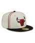 Фото #3 товара Men's Cream, Black Chicago Bulls Piping 2-Tone 59FIFTY Fitted Hat