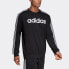 adidas E 3S Crew FL 三条纹加绒圆领套头卫衣 亚版 冬季 男款 黑色 / Худи Adidas E 3S Crew FL