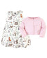 ფოტო #7 პროდუქტის Baby Girls Cotton Dress and Cardigan 2pc Set, Enchanted Forest