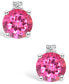 White Topaz (5/8 ct. t.w.) and Diamond Accent Stud Earrings in 14K Yellow Gold or 14k White Gold (Also in Pink Topaz)