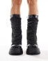 Фото #2 товара Azalea Wang Bloomfield embellished mesh chunky boot in black