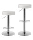 1 PC Round Bar Stool Adjustable Swivel Pub Chair U Leather