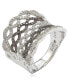 ფოტო #1 პროდუქტის Suzy Levian Sterling Silver Cubic Zirconia Pave Interweaving Ring