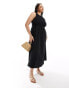 Фото #1 товара ASOS DESIGN Curve racer crinkle midi sundress with scoop back in black