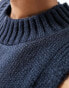 COLLUSION ribbed turtle neck knitted tank in navy Синий, L - EU 44-46 - фото #4