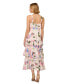 Фото #2 товара Women's Printed Straight-Neck Tiered Chiffon Dress