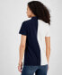Фото #2 товара Women's Colorblock Zip-Front Polo Shirt
