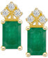 ფოტო #9 პროდუქტის Ruby (1-3/8 ct. t.w.) & Diamond (1/8 ct. t.w.) Crown Stud Earrings in 14k Gold (Also in Emerald & Tanzanite)