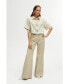 ფოტო #3 პროდუქტის Women's Wide Leg Jeans with Zipper Detail at Waist