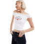 Daisy Street off shoulder embroidered crop top in white Белый, DE 40 - фото #1