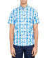 Фото #1 товара Men's Slim-Fit Performance Stretch Gingham Floral Short-Sleeve Button-Down Shirt