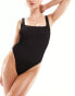 Фото #1 товара South Beach low back crinkle swimsuit in black