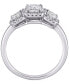 ფოტო #3 პროდუქტის Diamond Princess Halo Three Stone Engagement Ring (1 ct. t.w.) in 14k White Gold