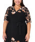 ფოტო #4 პროდუქტის Plus Size V-Neck Tie-Waist Short-Sleeve Dress