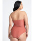 Фото #2 товара Plus Size Braided Belt Strapless One Piece - 26, Desert Red